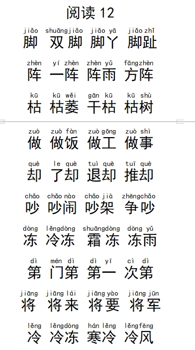 《12.寒号鸟》生字组词拼音