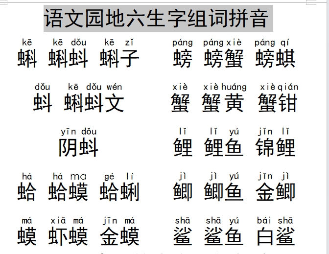 三年级语文上册语文园地六生字组词拼音